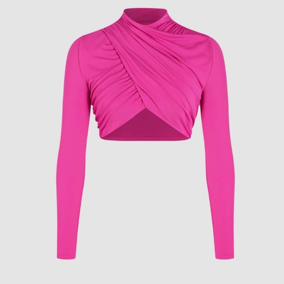Cider Tops - NWT pink longsleeve crop top with halter neck from Cider
